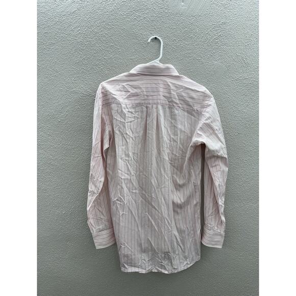 Sam Surin Mens New Royal Fashions Button-Down Shirt Pink Striped Long Sleeve - Picture 6 of 11